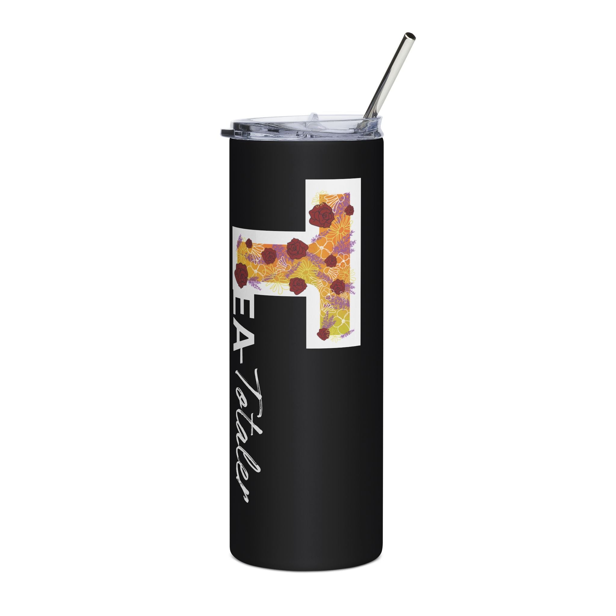 20oz. Floral “Tea-totaler” Stainless Steel Tumbler